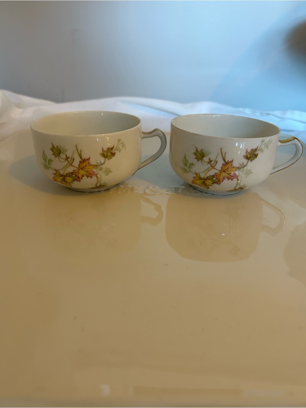 Haviland Autumn Leaf teacup pair